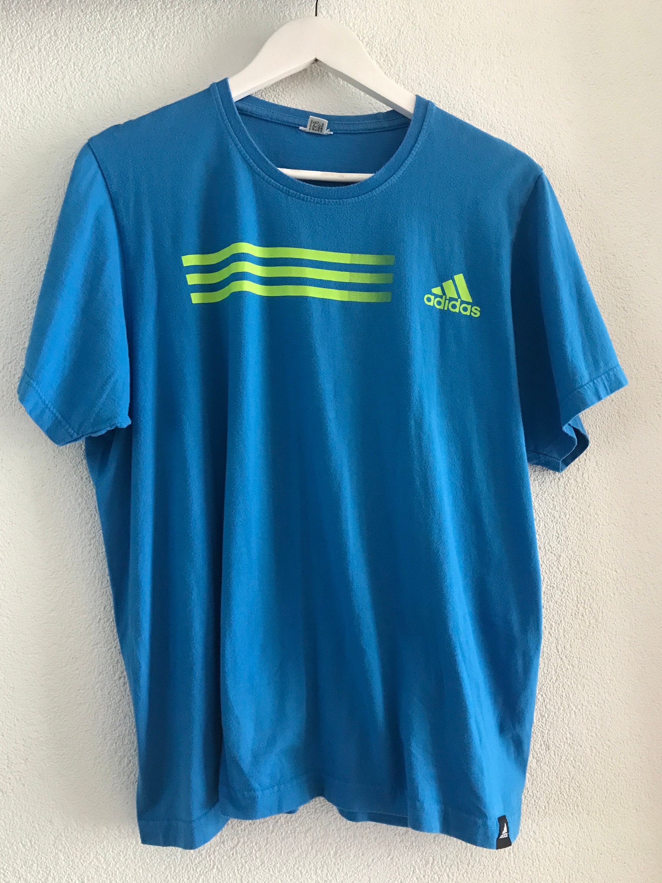 Vintage Adidas | sportshirt | shirt | blue | cobalt | yellow | 3 ...