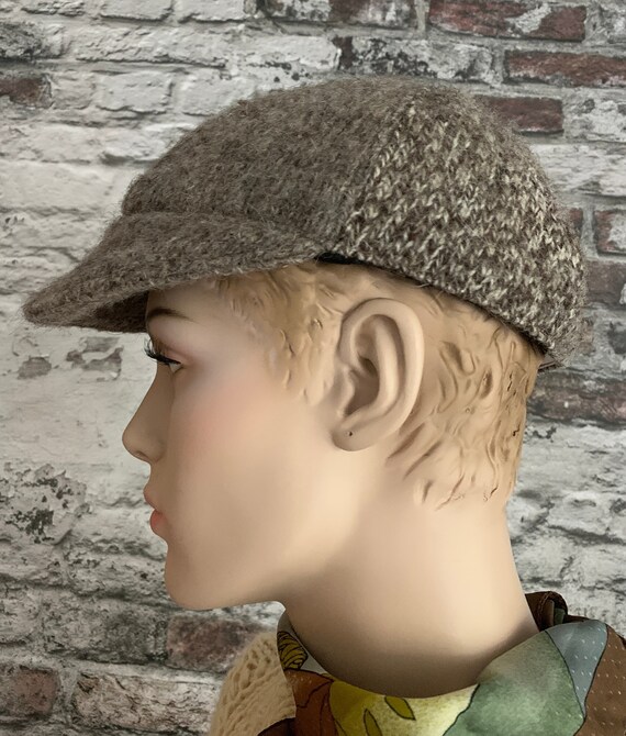 Vintage wool cap | hat | Sirri of Farao Islands | brown melange | nineties | 59 cm | Medium