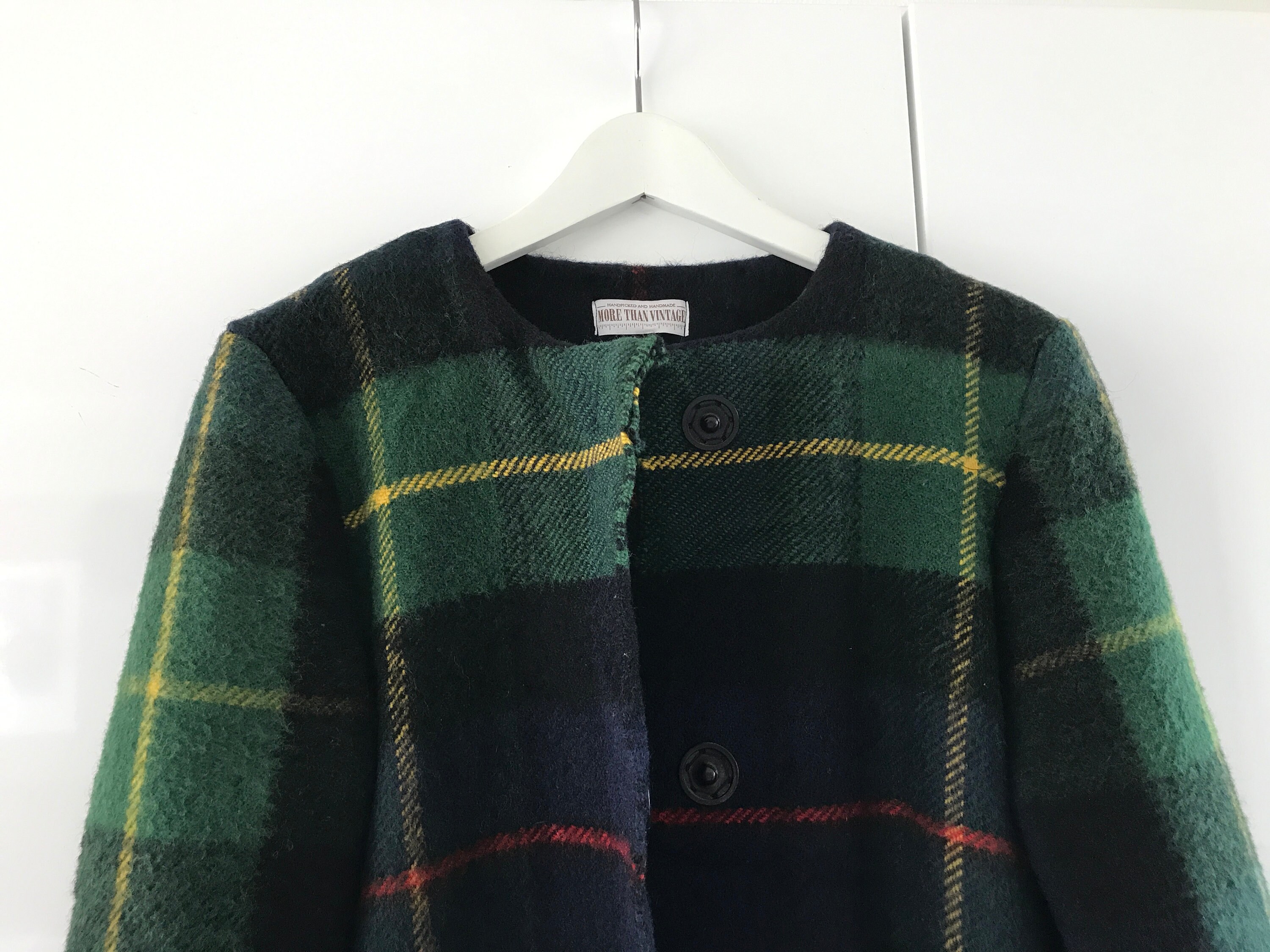 Handmade blanket coat Handmade wool coat Tartan coat Handmade