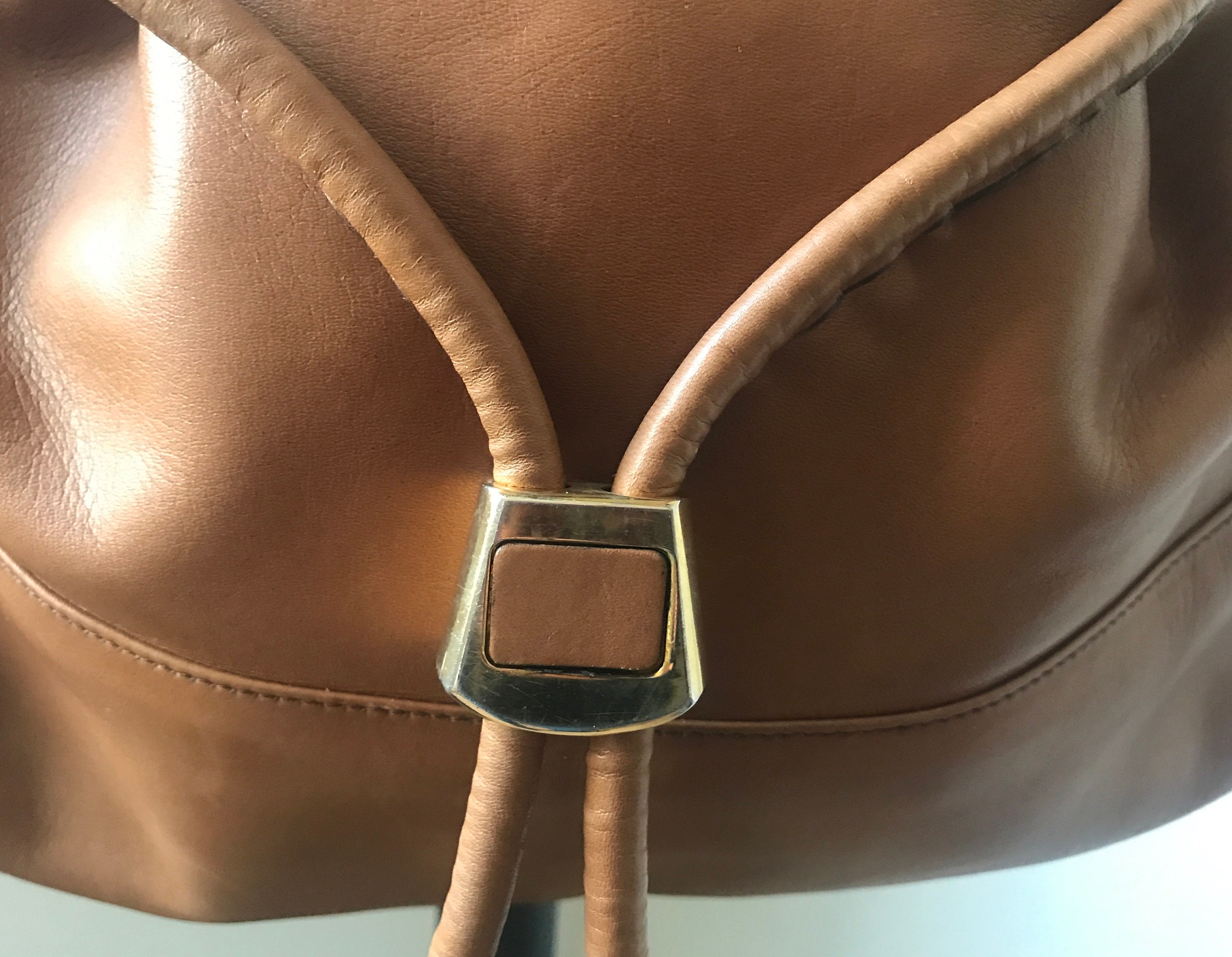 Vintage shoulder bag pouch bag brown leather handbag Louise