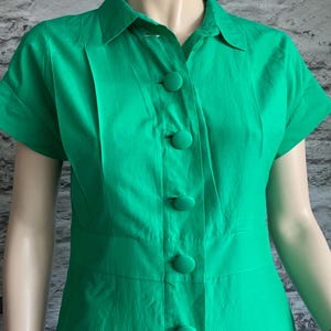 Vintage Dress | Talbot Runhof | Silk With Cotton | Green Dress | Short  Sleeves | Size DE38 | M - Etsy