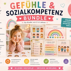 Känslor och sociala färdigheter för barn, 10 utskrivbara Montessori-böcker i PDF-format, Lärande av känslor för småbarn till förskolebarn, Daghem