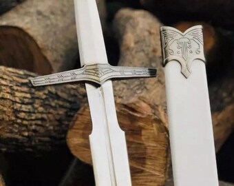 Épée inspirée du sorceleur blanc avec fourreau, réplique en acier inoxydable de Style Geralt, objet de collection cosplay fantastique, cadeau déco médiéval