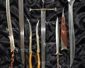 Ensemble de répliques d'épées fantastiques – Collection de présentoirs en acier inoxydable