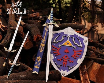 Zelda Skyward Sword Master Sword Replica | Cosplay Prop with Scabbard & Hylian Shield