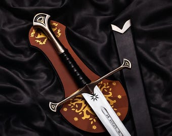 King Aragorn Replica Sword with Scabbard: Handmade Stainless Steel Cosplay Sword, Epic Fantasy Sword for Cosplay, Collectors, Birthday Gift