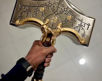 Viking Thor Hammer Replica, God of War Inspired Ragnarok Hammer, Mjölnir Style Cosplay Prop, Fantasy Weapon, Gift for Him