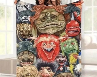 Labyrinth Movie Fleece Blanket, 1986 Retro Film Labyrinth Jareth Vintage Throw Blanket, Classic Fantasy Christmas Gifts For Couch Bed Sofa