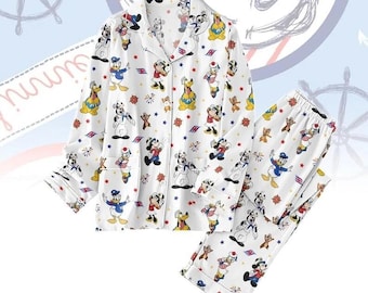 Pijama de Mickey y sus amigos, pijama de Disneyland para mujer, pijama familiar a juego, pijama con cabeza de Mickey, pijama de dibujos animados.