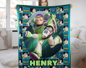 Personalized Toy Story Buzz Lightyear Blanket, Jessie Woody Fleece Blanket, Throw Fleece For Bed Sofa, Disneyland Movie, Christmas Gifts