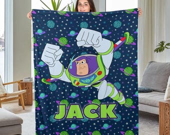 Personalized Toy Story Fleece Blanket, Woody And Buzz Lightyear Blanket, Toy Story To Infinity and Beyond Blanket, Disneyland Throw Blanket