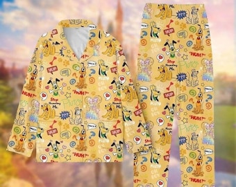 Pijamas de la familia Pluto, pijamas de Pluto de Disneyland, pijamas de Pluto para perro, pijamas de DisneySleepwear, pijamas navideños de dibujos animados de la película Disneyland