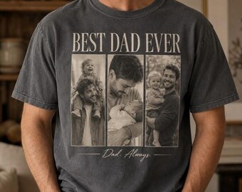 Best Dad Ever Shirt, Personalized Father's Day Shirt With GrandKids Photo, Custom Dad Vintage Photo Shirt: Funny Dad Shirt, New Dad Gift