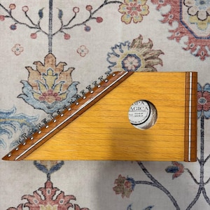Vintage Arpa Magica Zither Harp, Mexican Folk Instrument, 1960s Wood Music Box