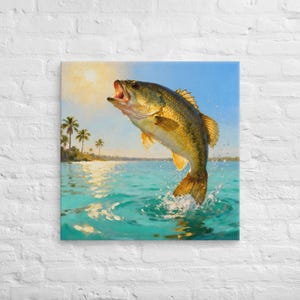 Largemouth Bass Canvas Art: Vivid Fishing Wall Decor