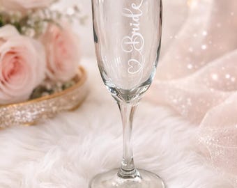 Copas de boda personalizadas / Copas de champán, cristalería para vino y whisky a medida / Regalo para damas de honor, padrinos de boda y pareja