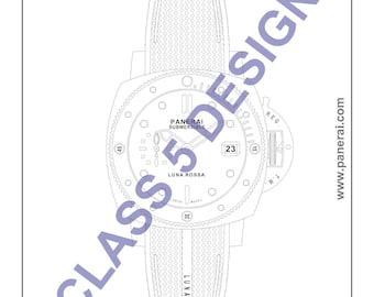 Architectural Illustration of Panerai Submersible Luna Rossa, 42mm
