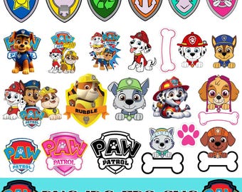 Rescue Dogs SVG PNG Bundle, Puppy Squad Clipart, Design d'anniversaire de chien de dessin animé (téléchargement numérique)