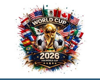 Imágenes prediseñadas PNG del Mundial 2026, Campeonato Mundial de Fútbol PNG, Diseño de sublimación de trofeo de fútbol, Deportes inspirados en la FIFA PNG