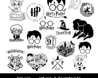 Wizard Magic SVG PNG Bundle, Fantasy Spell Designs, Magic School Clipart, Witch Wizard SVG Files, Cricut Silhouette, Commercial Use