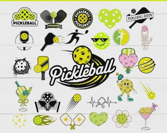 Paquete de imágenes SVG y PNG de pickleball / Frases divertidas, imágenes prediseñadas de palas (descarga digital)