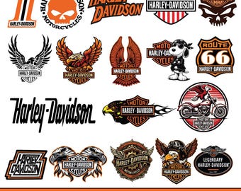 Archivo SVG PNG de motocicleta / Vector Harley Davidson / SVGBundle / Archivo de corte SVG Harley vintage / Logotipo HD SVG (Descarga digital)