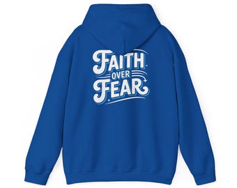 Felpa con cappuccio cristiana ispiratrice "Fede contro la paura"