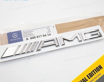 AMG Logo Emblem for Mercedes Benz Tailgate Chrome Silver Sticker.