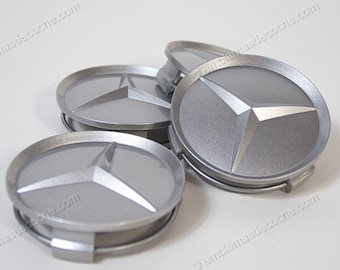 Silver gray wheel center caps for Mercedes Benz 75mm