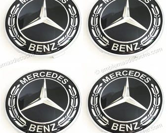 Black wheel center caps for Mercedes Benz 68mm