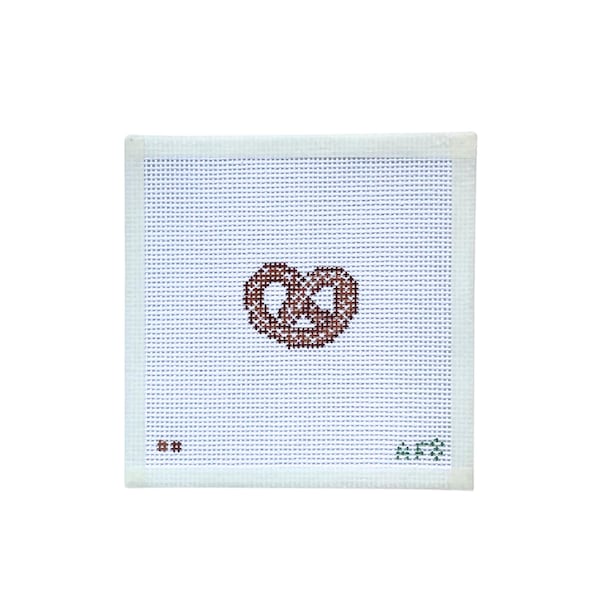 Mini Pretzel Needlepoint Canvas- Handpainted Canvas