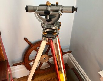 Surveyors Tripod Etsy - vintage keuffel and esser survey transit wood tripod easel k e 3 1 2 x 8 with carry ca!   se survey transit industrial chic man cave office