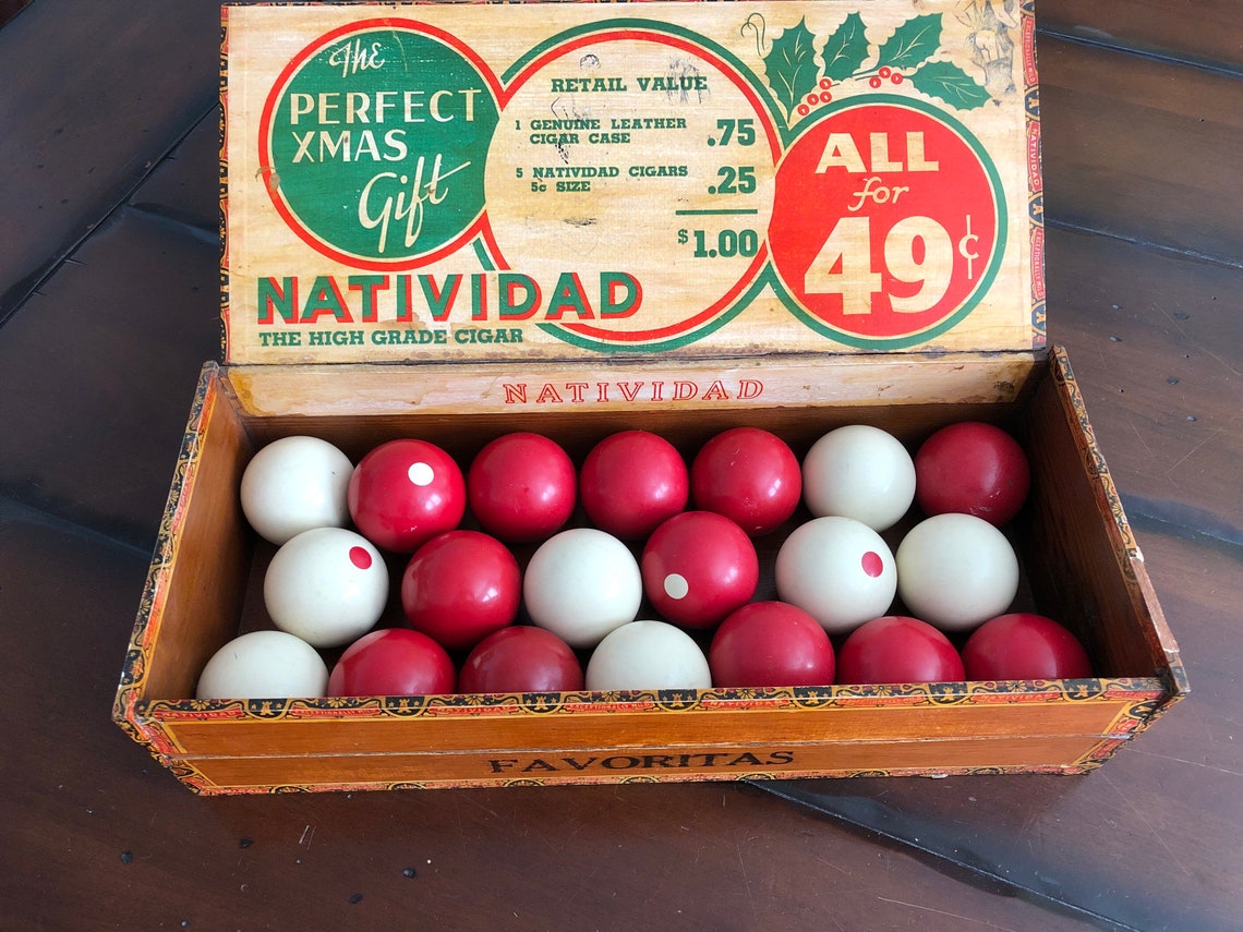 Vintage Bumper Pool Balls Assorted Set of 20 Red and White Etsy