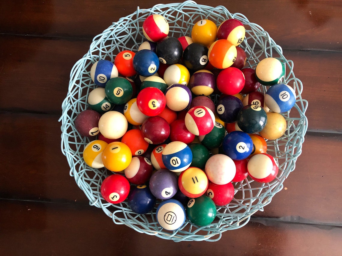 Vintage Pool Balls Assorted Set Billiards Game Room Man Cave Etsy
