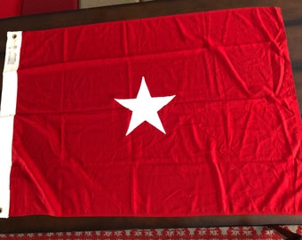 Vintage Brigadier General Flag: US Army Marines Red Cotton One Star Flag