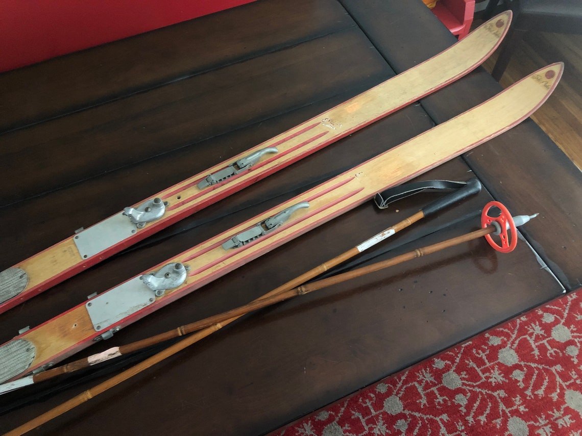 Vintage Ski Rider Wood Skis Hickory Wood Cross Country Nordic Etsy