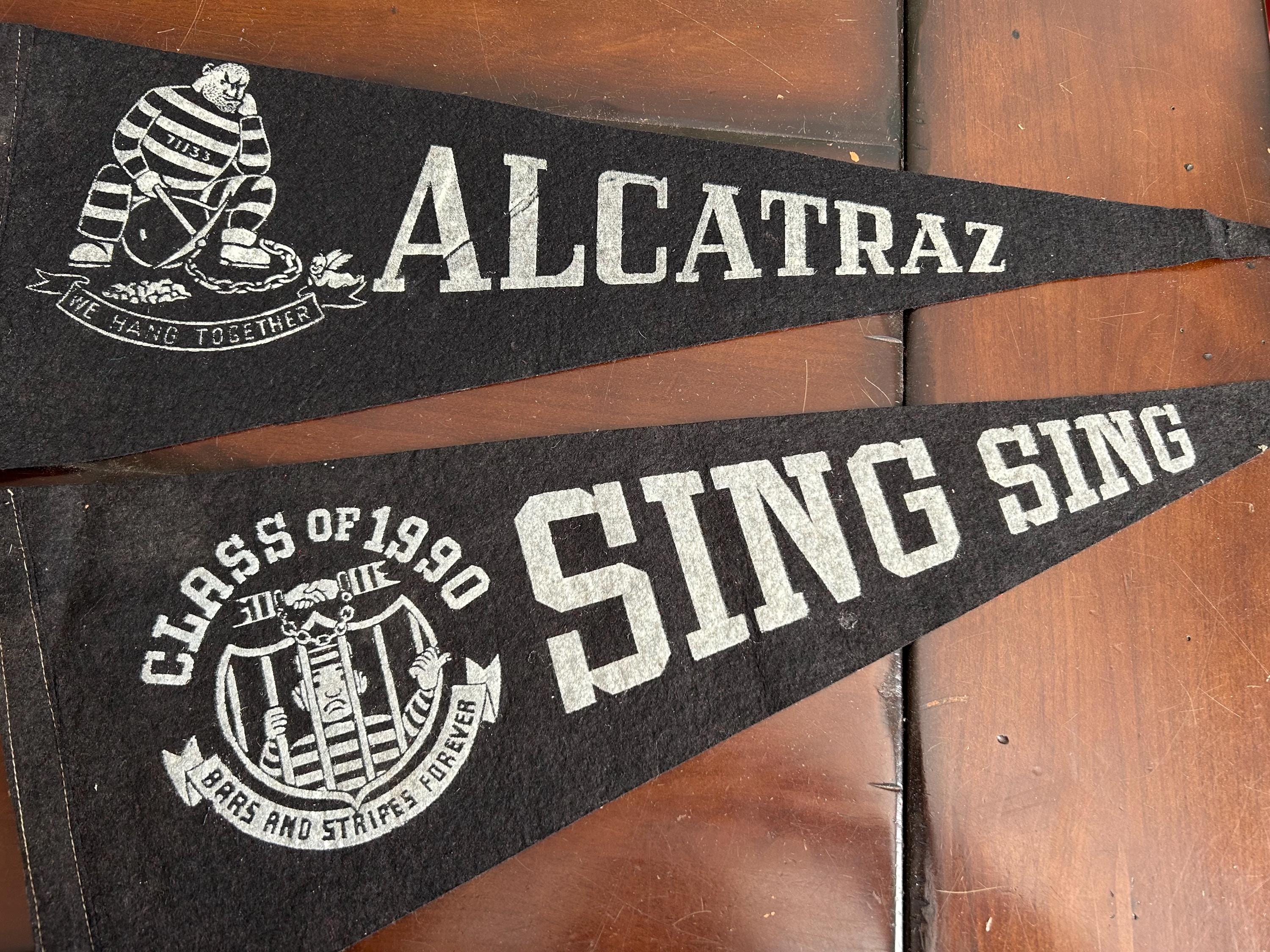 50s alcatraz prison souvenir pennant