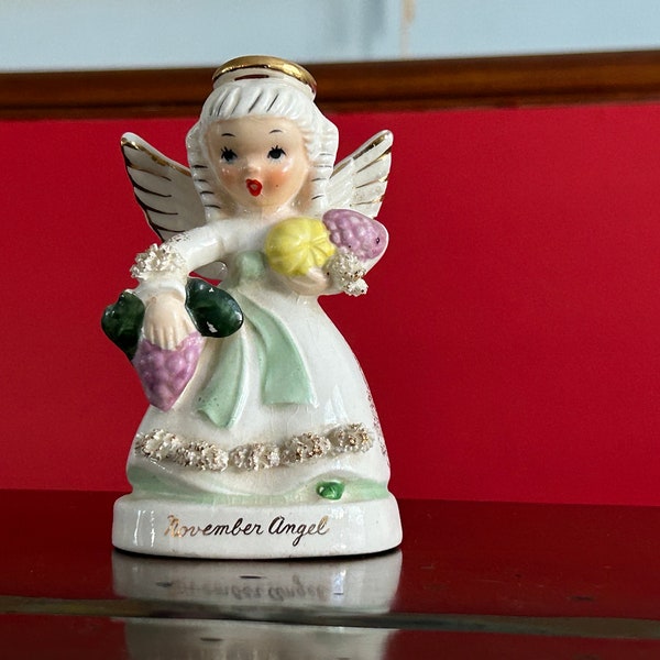 Vintage November Birthday Angel Mid Century Japan Napco Cute Kitsch November Baby Gift