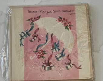 Biglietti di ringraziamento vintage per baby shower, in confezione nuova e sigillata, set da 5