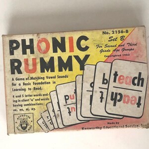 Phonics Game - Vintage and Collectible Learning Card Set of Phonic Rummy by Kenworthy Eductional Service