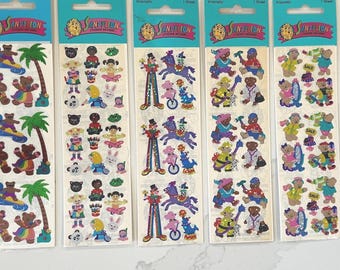Sandylion Stickers New Old Stock Clowns, Bears, Cats and Surfing Bears.  USA Free shipping