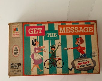 Get the Message Board Game - Vintage Milton Bradley Game called Get The Message, Made in USA No.4406, 1964