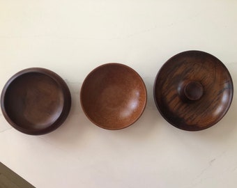 Midcentury Set of Wood or Wood-Like Serving Bowls - MIdcentury Serving Bowls - Boltalite Bowl