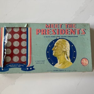 Vintage and Collectible Meet the Presidents Quiz Game for Youngn Americans by Selchow and Righter Co.