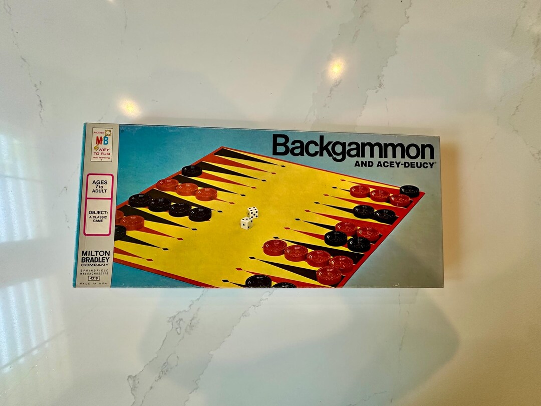 Backgammon Game With Original Board, Box and Checkers by Milton Bradley ...