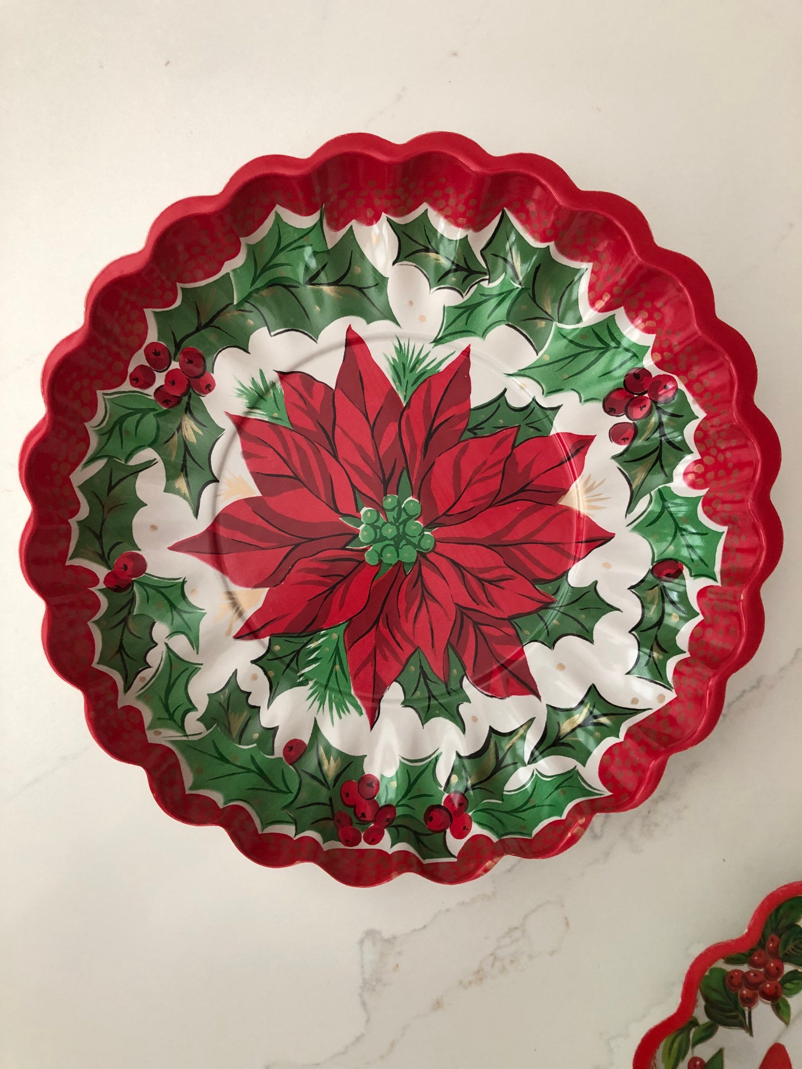Set of 3 Vintage Plastic Christmas Themed Serving Trays Daintie Trays