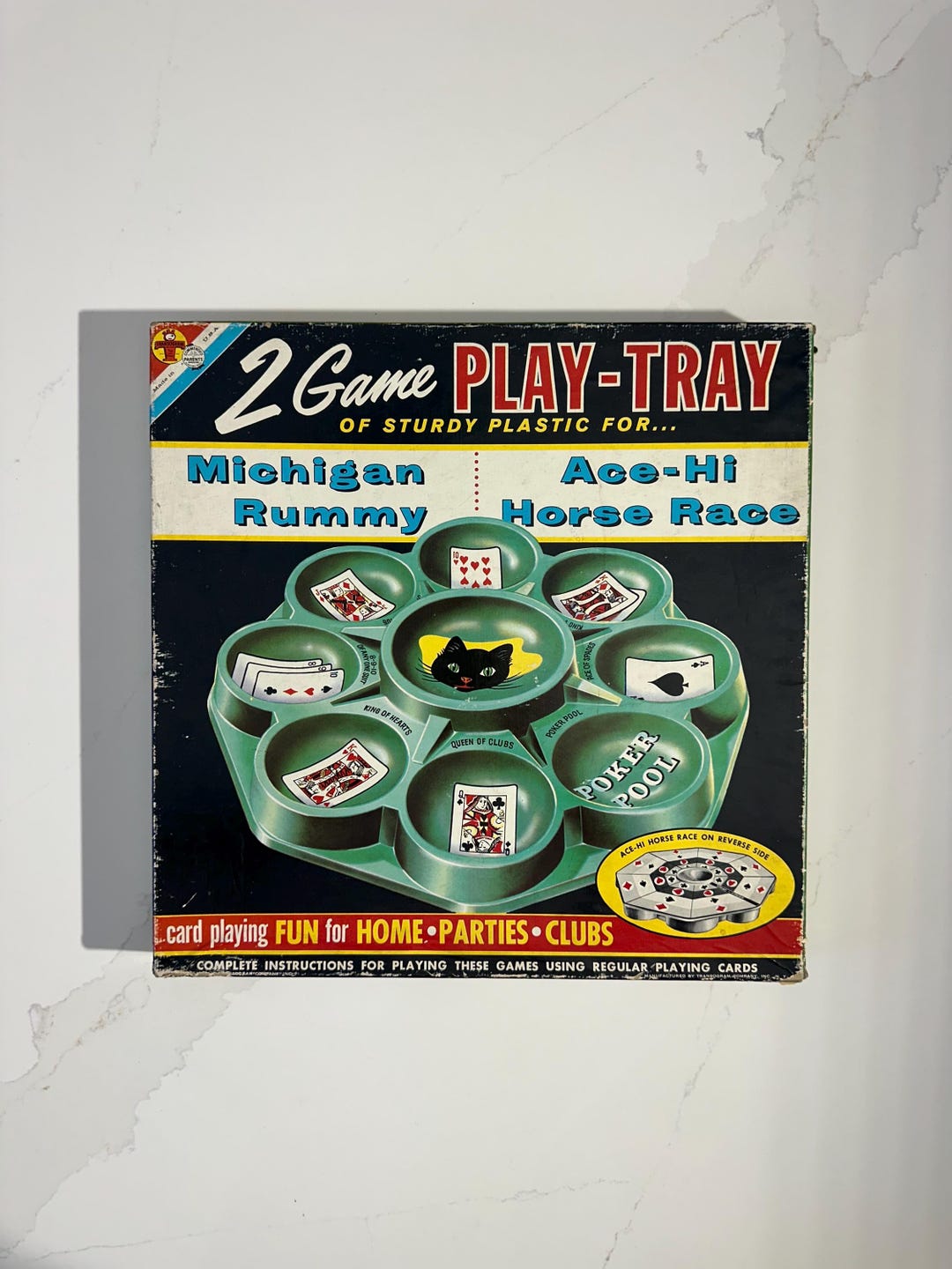 Vintage Plastic Michigan Rummy Kitty Green Money or Chip Holder in Hard ...