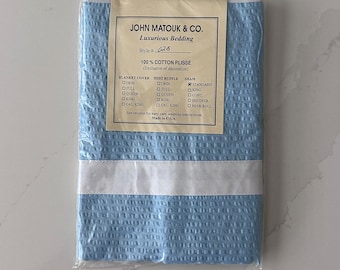 New Old Stock John Matouk & Co 100% Cotton Plisse Standard Sham, Made in USA Style #025