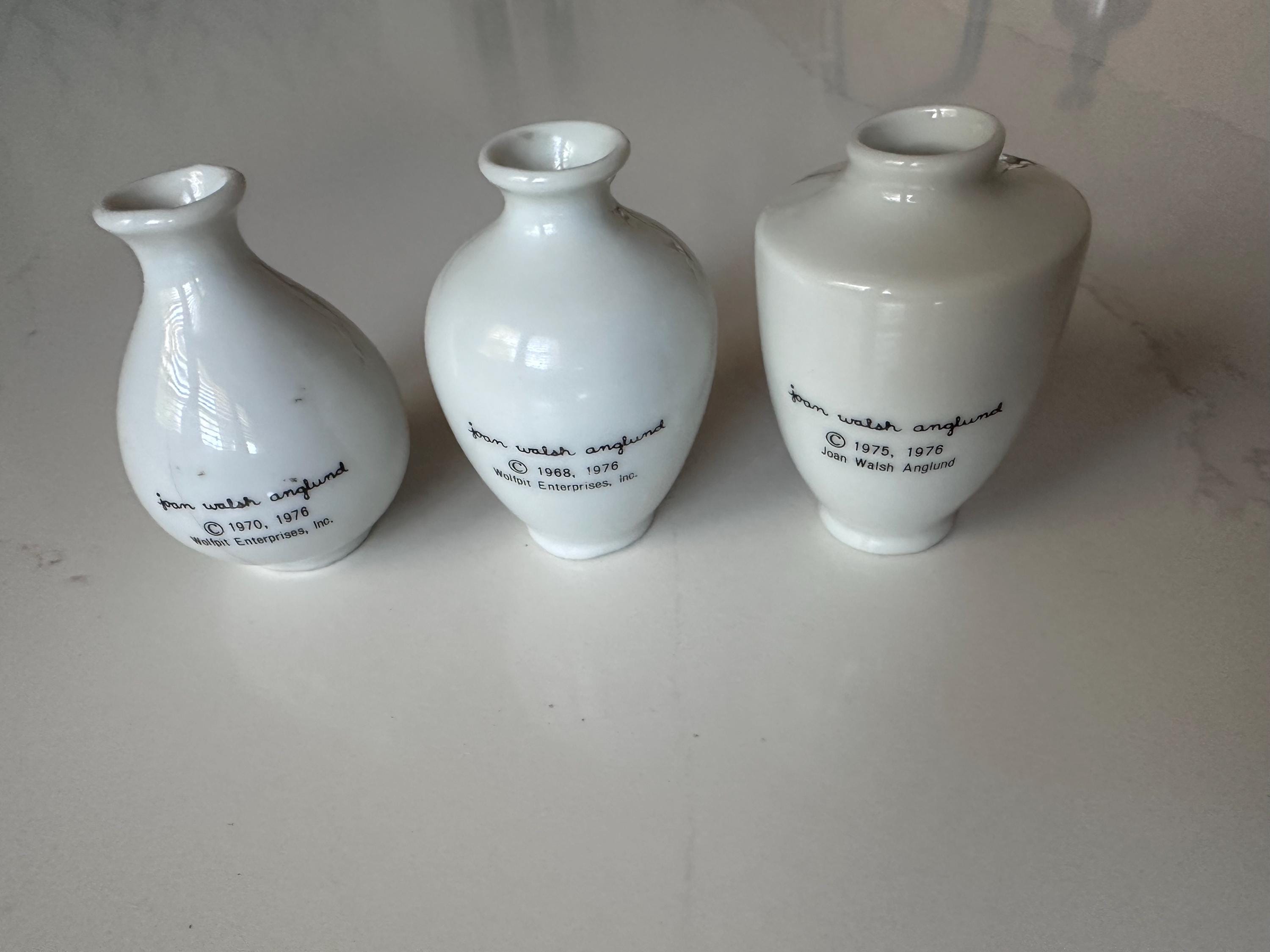 Vintage Joan Walsh Anglund Vases - Collectible Set of Three Joan