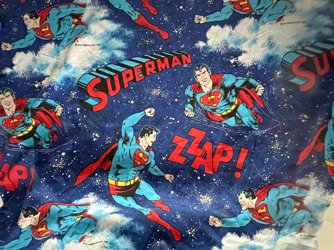 1978'米国ヴィンテージシーツ2枚、枕カバー スーパーマン Superman
